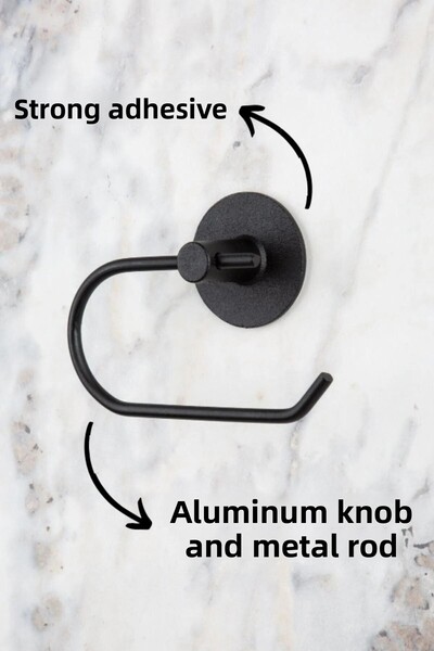 MultiStore Suport pentru role de toaletă rotund negru - Suport pentru WC