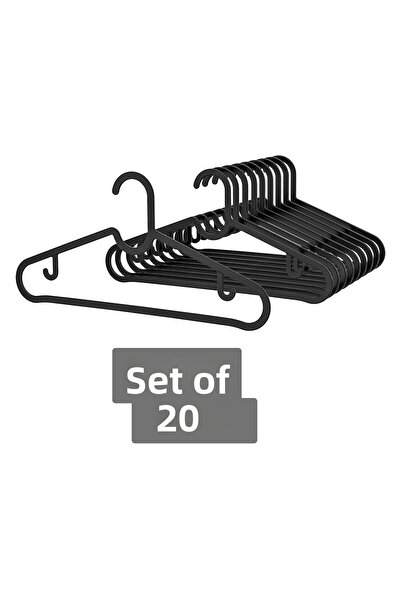 LİRAZON 20 قطعة من الشماعات البلاستيكية ذات المظهر الخشبي، قميص، تي شيرت، بنطلون، شماعة رفيعة، شماعة داخل الخزانة