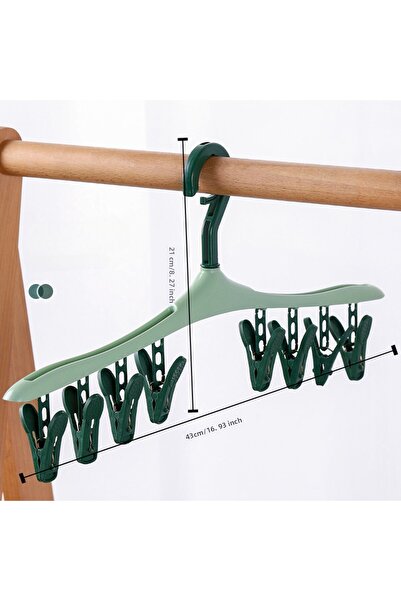 Choice 1 قطعة من رف تجفيف متعدد الوظائف مقاوم للرياح مع 8 مشابك للملابس الداخلية والجوارب كاندي-