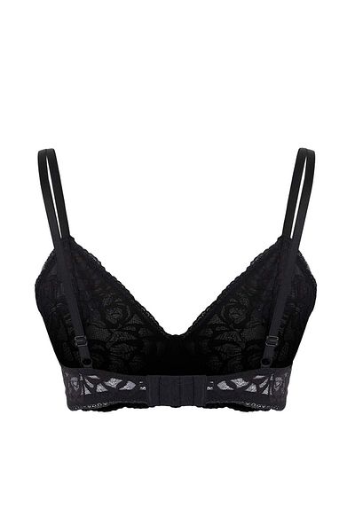 Trendyol Collection Sutien negru dintr-o singură dantelă, fără capac, sutien THMAW26SU00000