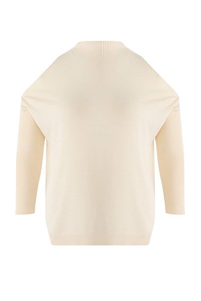 Trendyol Curve Cream Cut Out Detailed Knitwear Sweater Tbbaw23An00025