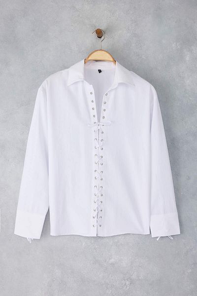 Trendyol Collection Бяла риза с дантела отпред TWOAW26GO00010