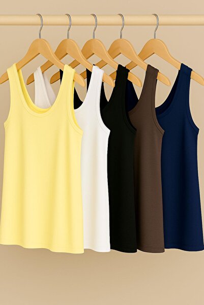 COTENCONCEPT 5 τεμάχια Αθλητικό μπλουζάκι με βασικό χοντρό λουράκι, άνετη εφα...