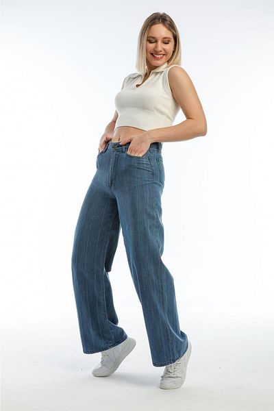 comstar Pantaloni de damă largi, albastru, blugi Palazzo