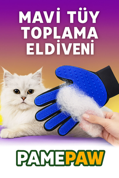 PAMEPAW قفازات جمع القطط والكلاب مقاس XL - مجموعة من الريش