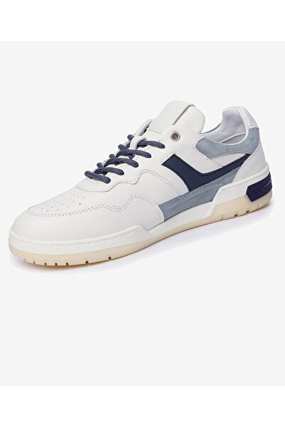 Greyder Erkek Beyaz Mavi Hakiki Deri Sneaker Ayakkabı 4Y1SA17441