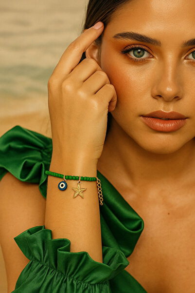 Puffy Starfish and Evil Eye Anklet