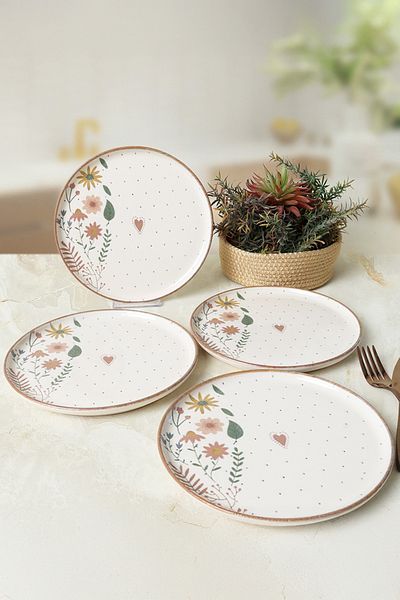 Keramika Nordic Pasta Plate 22 cm 4 Pieces Soft Bloom 22875