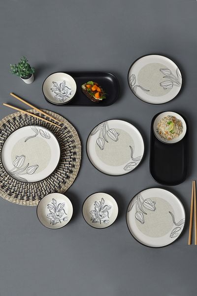 Keramika Shade Flowers Breakfast Set 10 Pieces for 4 People 21847-48