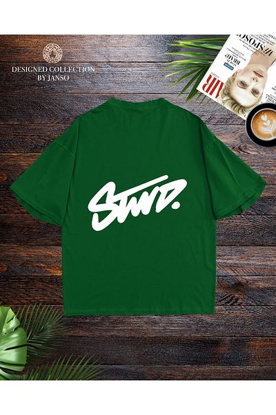 ACTIVE MODA - Men's Short Sleeve Dwts2 Printed Tshirt Large Size Oversized Cotton