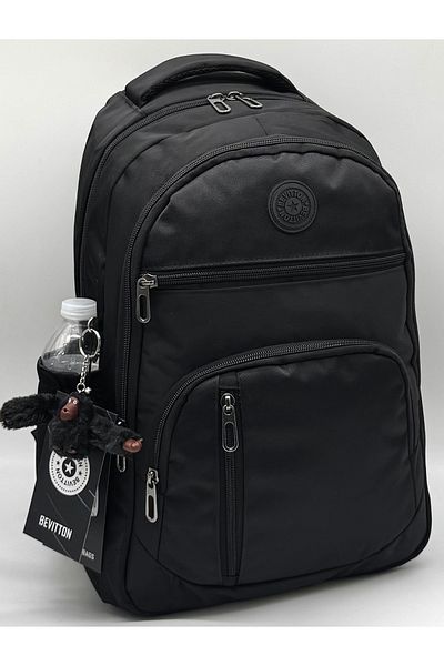 Bevitton Unisex Μαύρο Αδιάβροχο Καθημερινό Σχολικό Σακίδιο - 1700