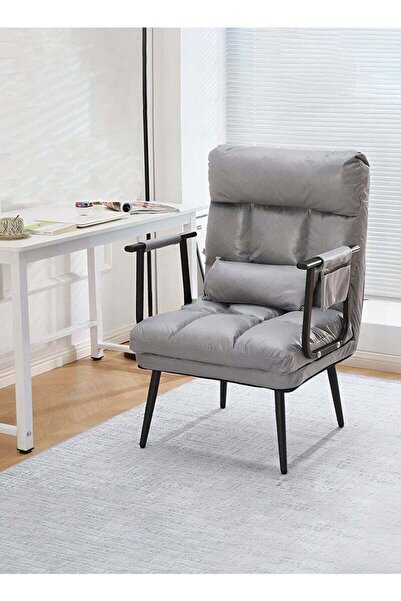 Taimi Folding Recliner Chair, 2-in-1 Chair and Bed with Adjustable Backrest, Office and Bedroom -Gray