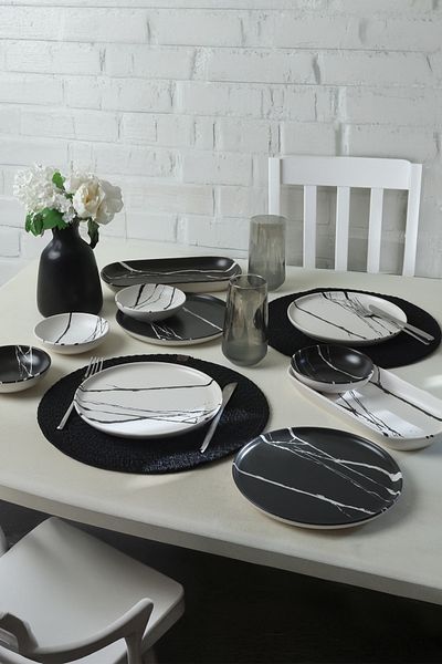 Keramika 17950-51 Marble Breakfast Set 10 Pieces for 4 People