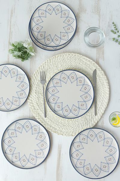 Keramika Farfurie pentru tort Nordic Waves Floral 22 cm, 6 bucăți 22669