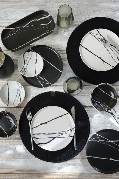 Keramika 17950-51 Marble Breakfast Set 10 Pieces for 4 People
