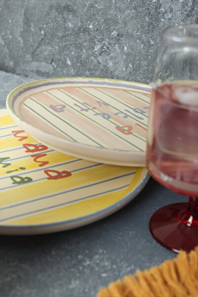 Keramika Mama Mia La Dolce Vita Cake Plate - 22 Cm, 4 Pieces, 22724-25