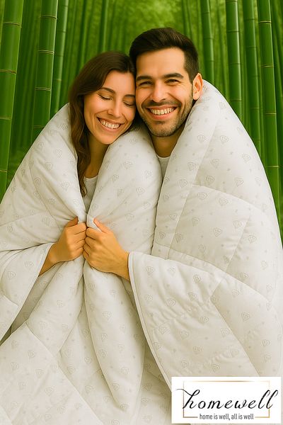 homewell 100% Pure Bamboo Hypoallergenic Double Quilt Diamond