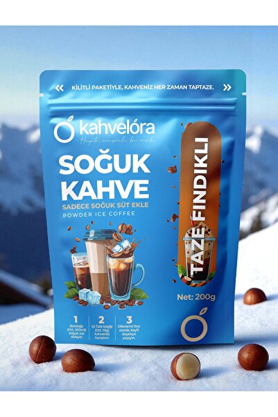 kahvelora Soğuk Kahve Taze Fındıklı Aromalı 200g - Buzlu Soğuk Kahve - Soğuk ...