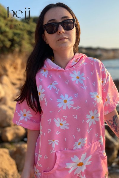 Genel Markalar Sörf Yazlık Panço Kapşonlu Bornoz Plaj Havlusu(LİVE FREE) Summer