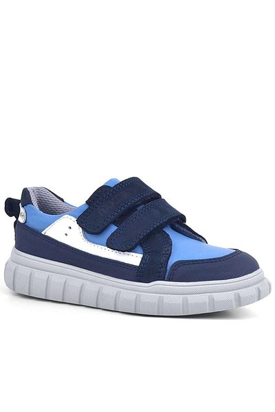 Rakerplus Pantofi de școală sport zilnic pentru copii, din piele naturală, albastru bleumarin