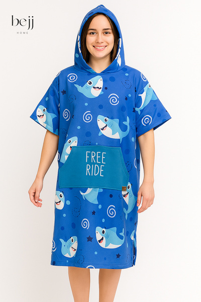 Genel Markalar Sörf Yazlık Panço Kapşonlu Bornoz Plaj Havlusu(LİVE FREE) Summer