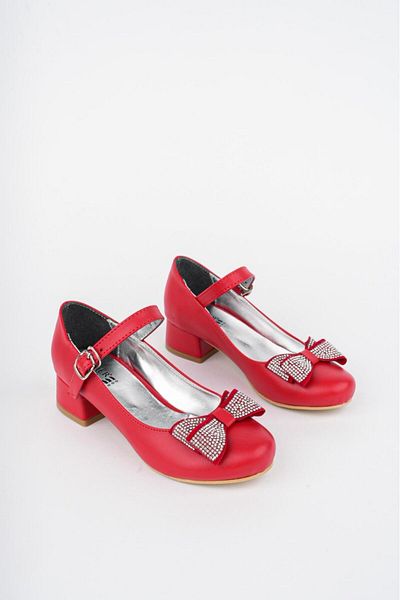Ramer Bow and Stone Girl's Evening Dress Shoes