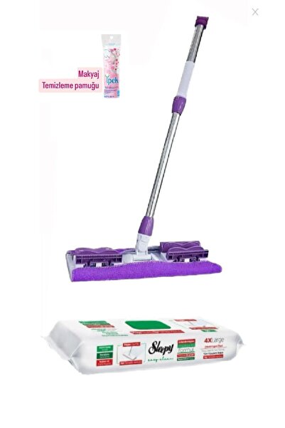 Sleepy Mop Easy Clean Beyaz Sabun Katkılı Mopa Uyumlu Yer Temizlik Havlusu 50 Yaprak Mop Seti Yedek Bez