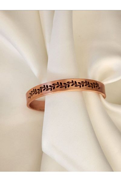 Bermecy Vina Deserted. |   100% Magnetic Field Protective Olive Motif Copper Women's Bracelet