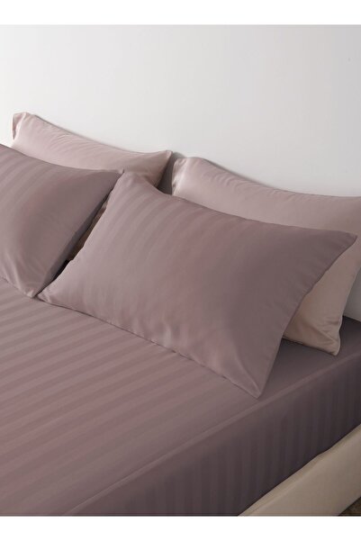 Master Home Textile Queen Microfiber Sheet Set, Queen Size 3 Pieces, Hotel Stripes Design