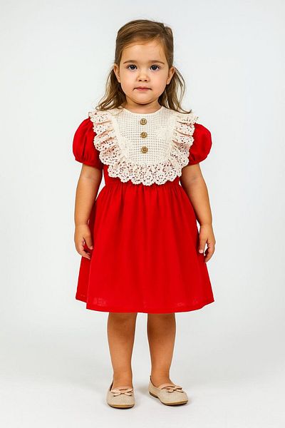 Baby Vintage Holiday Girl's Combination with Lace Detail
