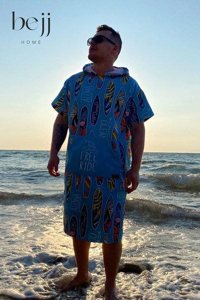 Genel Markalar Sörf Yazlık Panço Kapşonlu Bornoz Plaj Havlusu(LİVE FREE) Summer