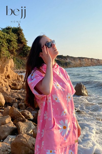 Genel Markalar Sörf Yazlık Panço Kapşonlu Bornoz Plaj Havlusu(LİVE FREE) Summer
