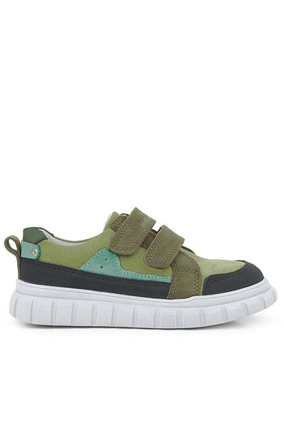 Rakerplus Γνήσιο Δερμάτινο Πράσινο Velcro Daily Sports Παιδικά Σχολικά Παπούτσια
