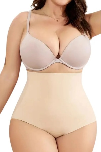 MİSTİRİK Private Model Yüksek Bel İz Yapmaz Slikonlu Lazer Kesim Büyük Beden Toparlayıcı Külot Ten Renk