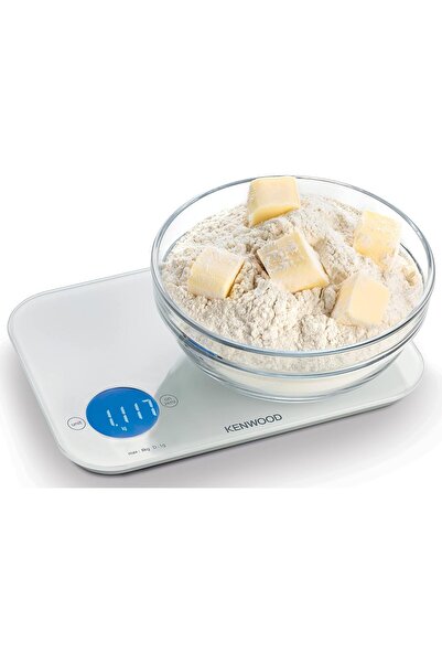 Kenwood Digital Kitchen Scale WEP50.000WH – 8Kg/22lbs, Tempered Glass, Tare, Touch Control, Auto Shut-Off