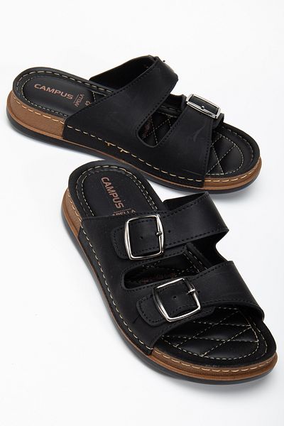 Multi Polo Men's Double Buckle Slippers Orthopedic Comfortable Soft Insole Non-Slip Lightweight Daily Slippers