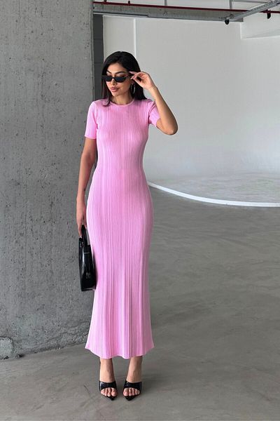 Denivy Straight Form Knitwear Maxi Dress Dnv-000134
