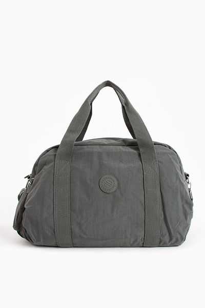 Sanmorris Unisex Dark Grey Sectioned Crinkle Sneakers - Cross Strap, Large Size Travel Bag
