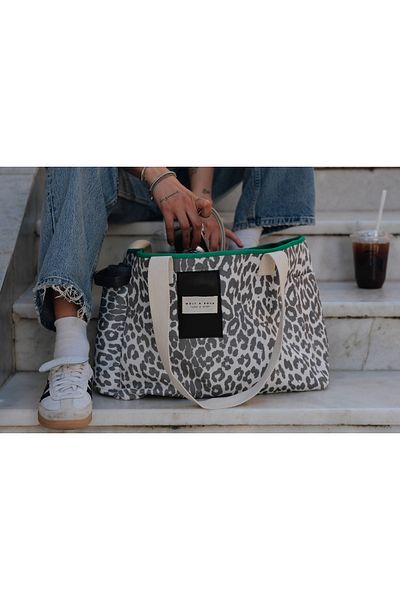 WOLF & ROCK Leopard Large Size Gabardine Bag