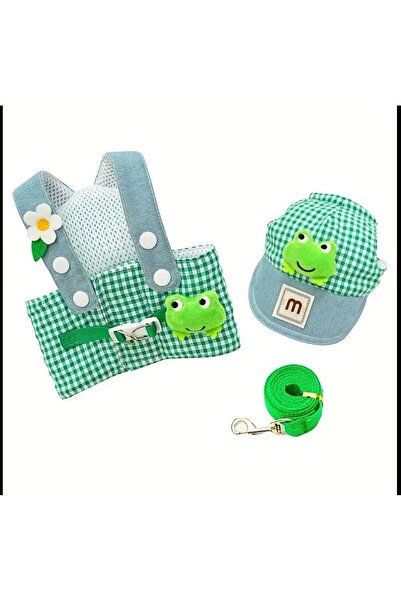 Payidar Hediyelik ŞAPKALI GÖĞÜS TASMASI SET (3 PARÇA) Nefes Alabilir ve Konforlu KEDİ/KÖPEK