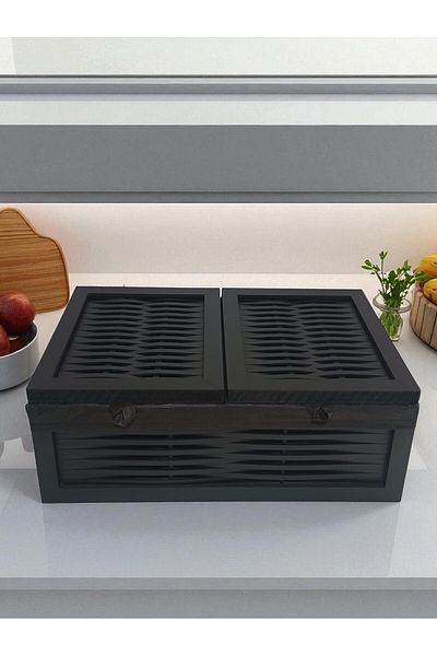 woodluck Wooden Bread and Potato Onion Basket with 2 Lids