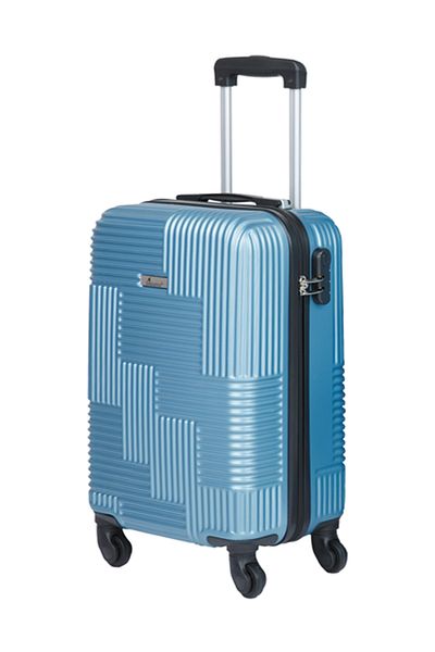 Senator Hard Case Cabin Luggage Trolley Suitcase | Unisex Travel Bag With 4 Spinner Wheels Kh110 Light Blue