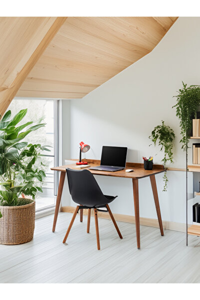 Bensett Napi Çalışma Masası, %100 Masif Ahşap, 120x60 Cm, Ceviz