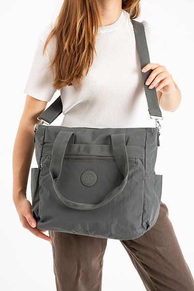 Sanmorris Sn 3032 - Geantă de umăr Crinkle, impermeabilă, cu mai multe compartimente, gri