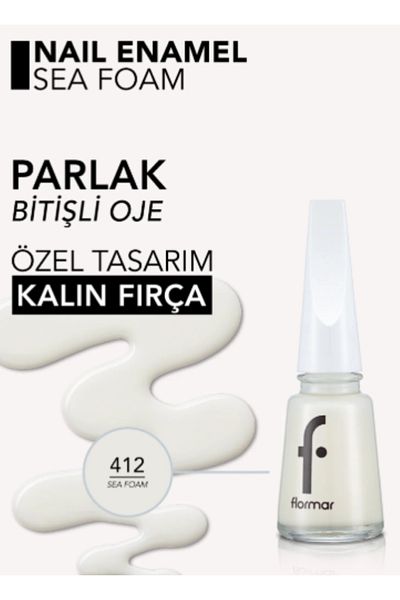 Flormar New Maxi Nail Polish Brush - Sea Foam 412, Model 9052990