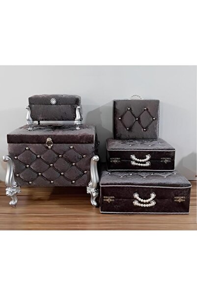 Sonem Çeyiz Sandık Gelin Damat Bavul Çanta Nişan Çeyiz Sandığı 5li 0613