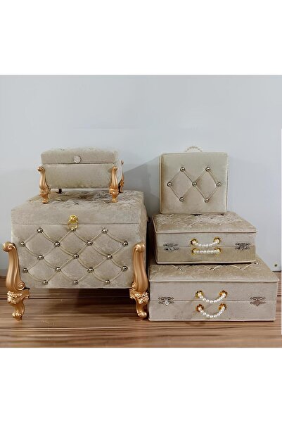 Sonem Çeyiz Sandık Gelin Damat Bavul Çanta Nişan Çeyiz Sandığı 5li 0613