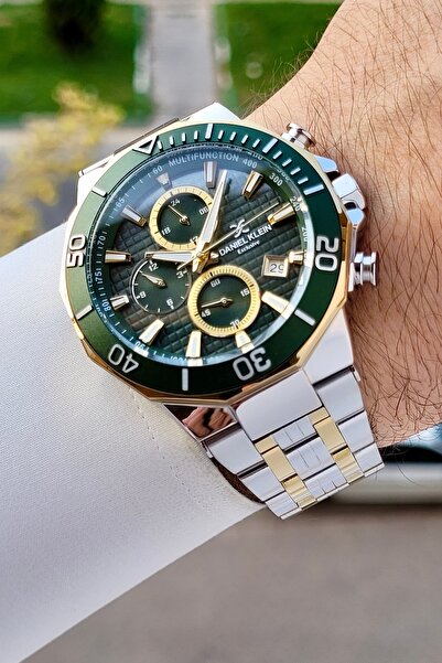 Daniel Klein Kadranı Yeşil Kordonu Gold Gümüş Renk İç Göstergeleri Aktif Erke...