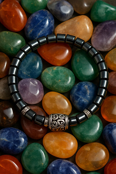 Puffy Natural Stone Look Men Bracelet