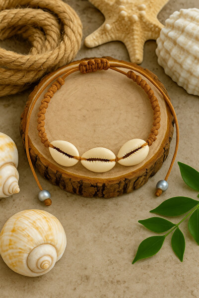Puffy Natural Seashell Macrame Bracelet